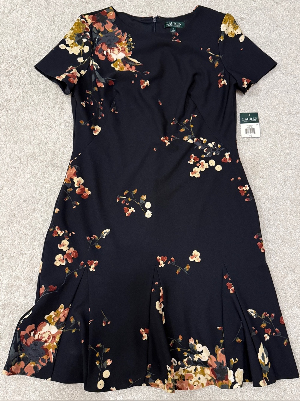 Ralph Lauren Navy Floral Dress - Women size 10